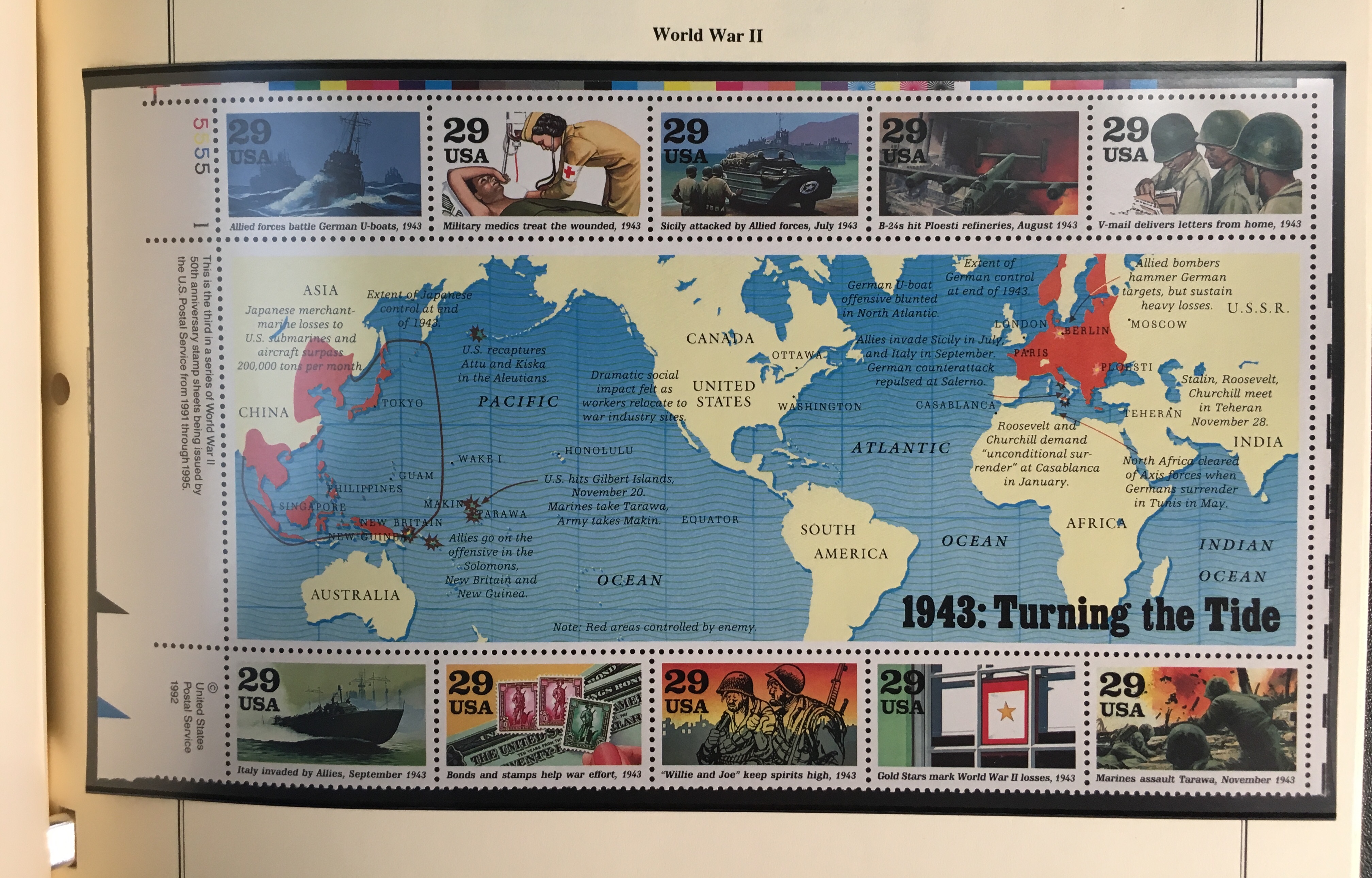 1943 WWII Souvenir Sheet